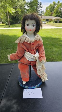 Antique English Wax Doll Hand Painted