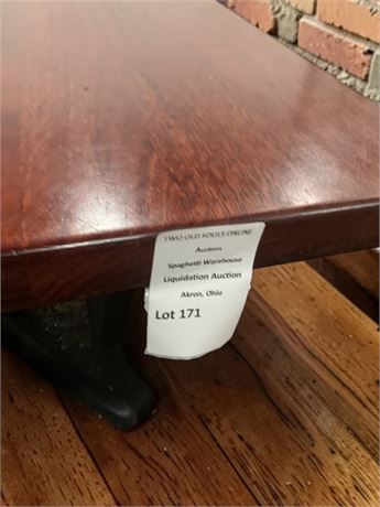 Rectangular Dining Table W/Polished Reddish-Brown Wood Grain