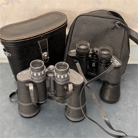 2 Pairs of Jason Binoculars with Cases - 7 x 50 and 10 x 50