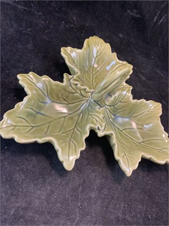 Ceramic Green Leaf Candy, Dip or Appetizer Dish by GUND