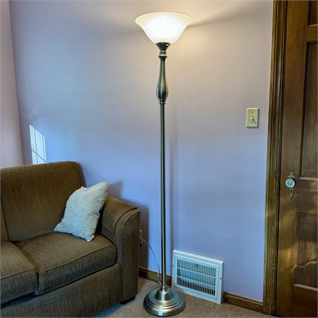 Brushed Nickel 3-Way Floor Lamp - Heavy, Solid Base