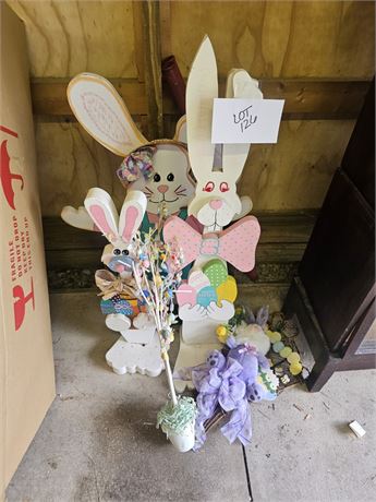 Mixed Outdoor Easter- Wood Cut Rabbits & More