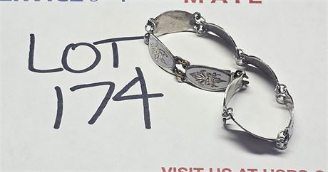 Sterling Siam Enamel Bracelet Size #7    0.32 ozt