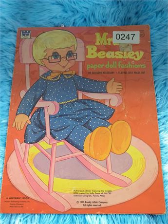 Vintage "Mrs. Beasley" Family Affair TV Show Paper Doll Fashion Book