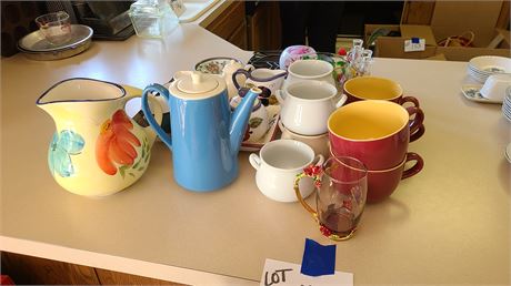 Mixed Kitchen:Home Collection Pitcher/Soup Bowls/Server/Cream & Sugar + More