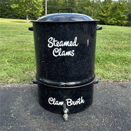 1950's Enamel Clam Steamer Pot
