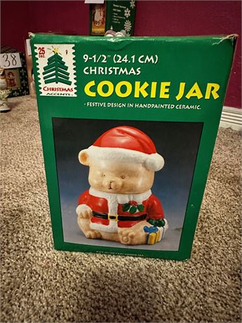 Bear with Gifts Cookie Jar New in box