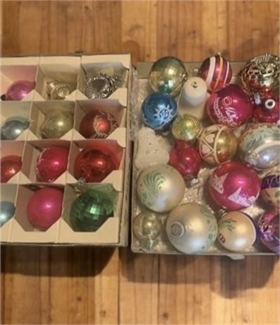 Vintage Glass Ornament Lot - Misc Colors & Types