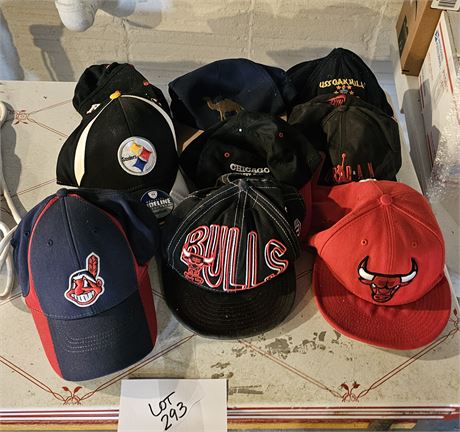 Mixed Ball Caps: Bulls, Cleveland, Camel, & More