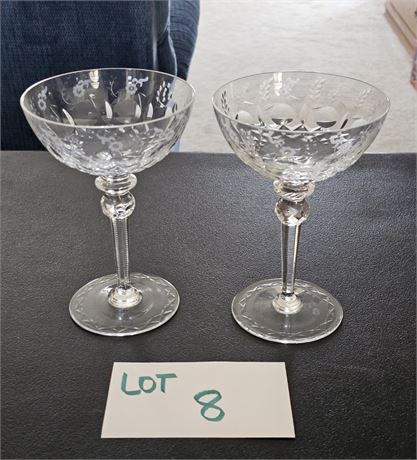 Rogask Gallia Floral Champagne Scrollwork Design Crafted In Yugoslavia This Set