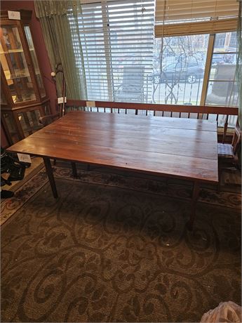 Antique Wood Wing Dining Table