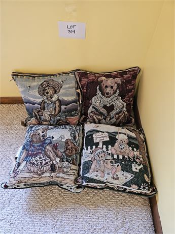 Cozy Boyd & Cherish Teddies Decorative Throw Pillows