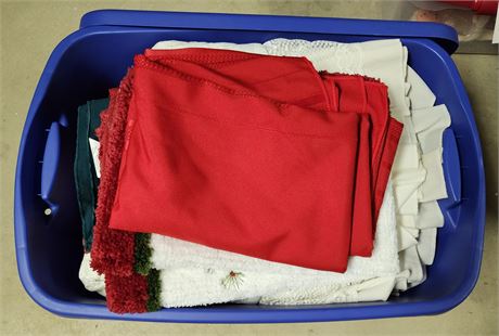 Tote of Christmas Linens