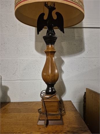 American Eagle Brass Wood Lamp