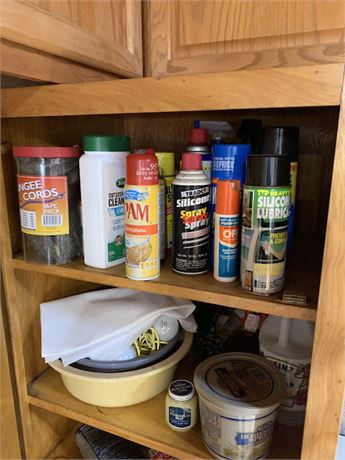 Garage Cupboard Cleanout - Chemicals - Home Decor - Pet Dishes & More