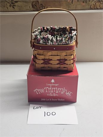 Longaberger Tree Trimming Collection 2000 "Let It Snow" Basket in Box