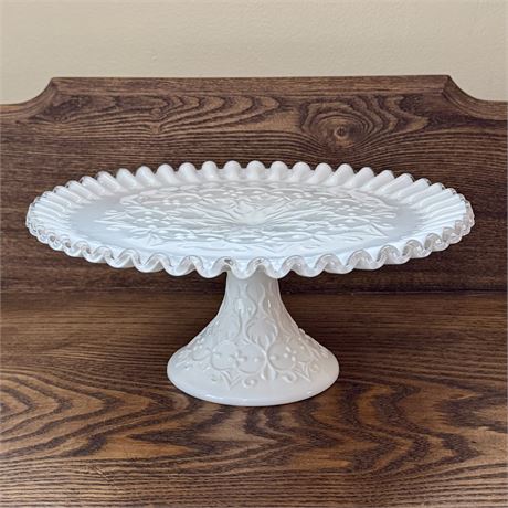 Vintage Fenton Silver Crest Spanish Lace Pedestal Cake Stand