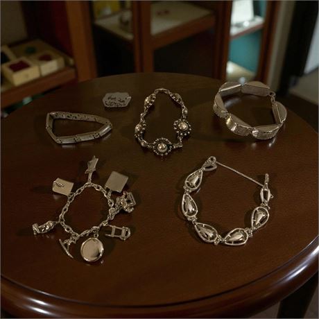 Silver Charm Bracelet, Silver Zeeland Dutch Knot Button Bracelet