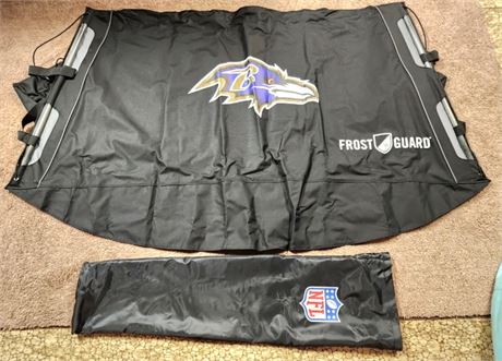 Baltimore Ravens NFL Deluxe Black FrostGuard Windshield Wiper and Mirror Cover