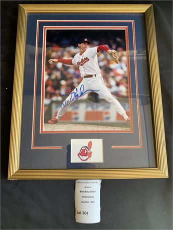 Framed Autographed Orel Hershiser Photo - Cleveland Indians MLB
