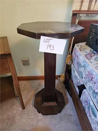 Antique Wooden Pedestal End Table