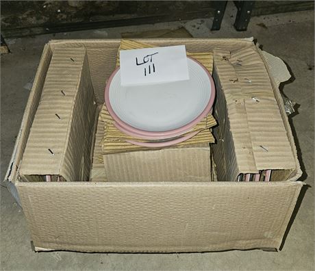 Signature Stoneware Dish Set Rose Trim