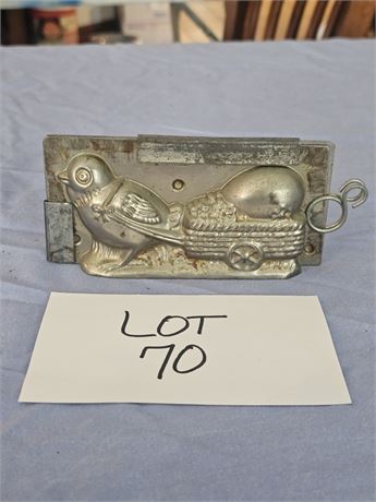 Antique Tin-Plated Hinged Chocolate Mold – Chick & Cart Easter Design