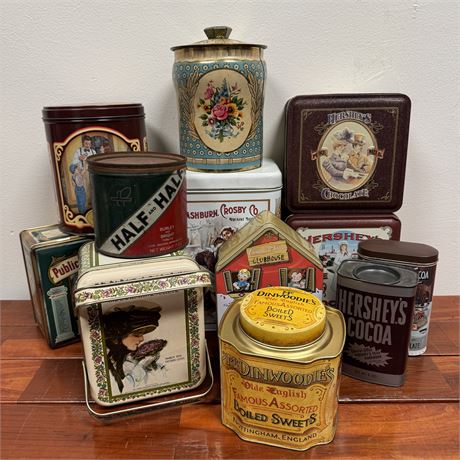 Collection of Vintage and Decorative Advertising Tins