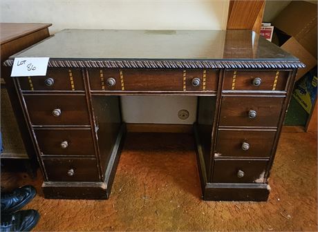 Vintage Wood Inlay Desk