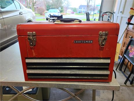 Craftsman Red Toolbox with Some Tools