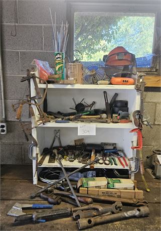 Large Lot Mixed Hand Tools - Pipe Wrenches, Locksets, Rivet Tools, & More