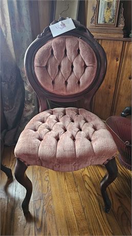 Antique Victorian Tufted Upholstered Side Chair