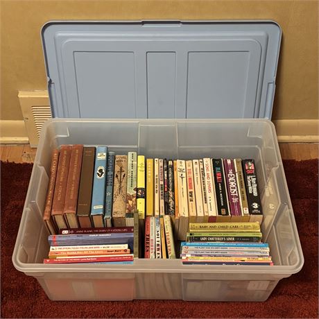 Tote Filled with Mixed Vintage Books