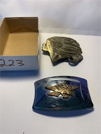 Belt Buckle Lot Eagle and Native American Head