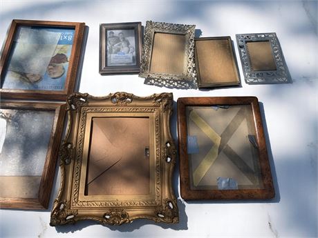 Vintage Photo/Picture Frame Lot of 7 - French Style, Metal, Wood & More
