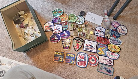 Shoebox of Ladies Mixed Bowling Patches & More