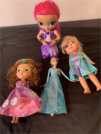 Disney Frozen Elsa Dolls Sofia The First Doll Shimmer & Shine Genie Rolling Doll