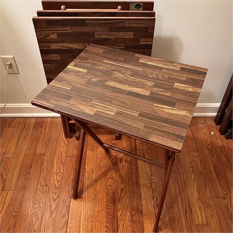 Set of Four Scheile TV Trays & Stand