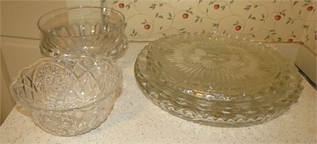 Assorted Crystal Bowls, Platters