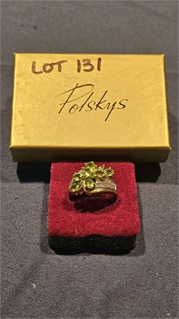 10k Peridot Cocktail Ring Sz 10 3.2 dwt