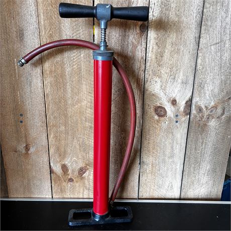 Vintage Bicycle Tire Pump with Wood Handle