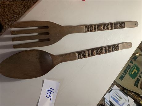 Large Wood Decorative Spook & Fork Wall Art