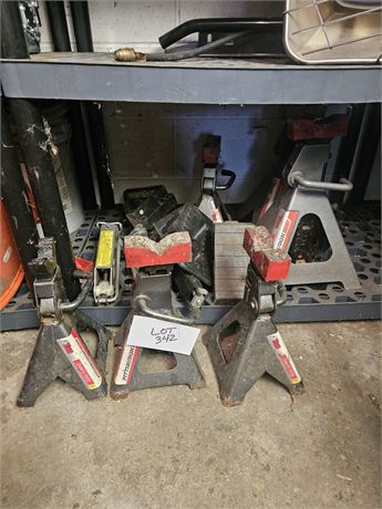 Large Lot Of Mixed Jack Stands & Wedges