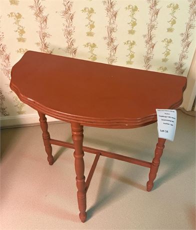 Burnt Orange Half Moon 3-Legged Side/Accent Table 20 x 10 22