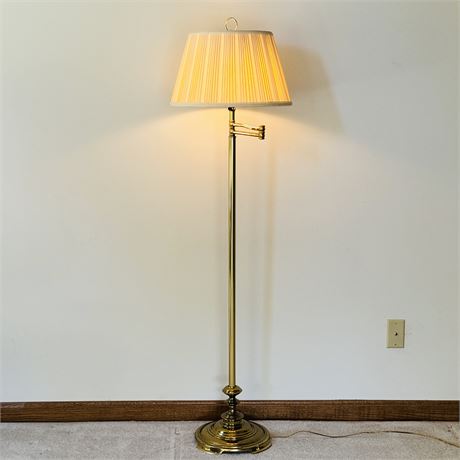 Brass Swivel Arm Floor Lamp - 58"T