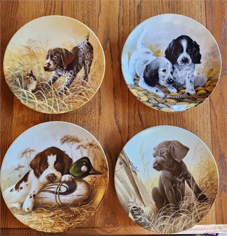(4) Bradford Exchange "Field Puppies" by Lynn Kaatz Plate Collection Lot 2