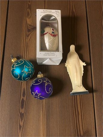 Authentic European Collection Hand Decorated Glass Christmas Ornament & More