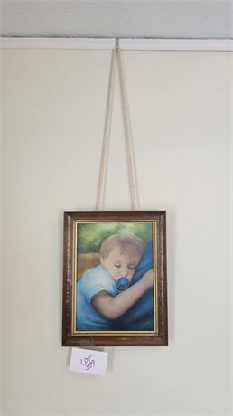 Small Child Oil On Canvas Painting