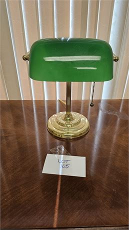 Green & Brass Bankers Desk Lamp