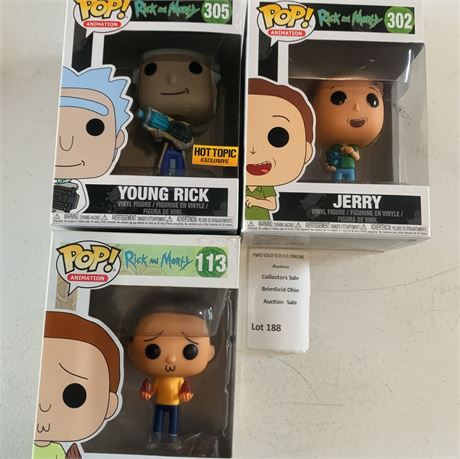 Rick and Morty Funko Pop! Vinyl Figure Lot of 3